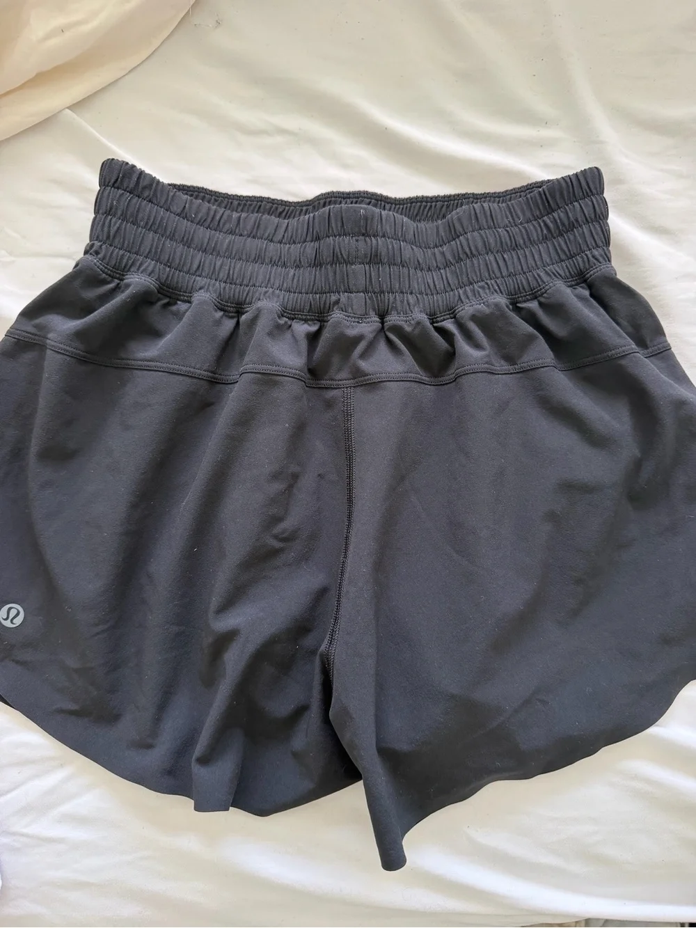 lululemon shake it out Black Athletic Shorts with Smocked Waistband